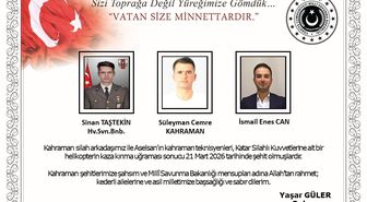 Katar'da eğitim helikopteri düştü: 3'ü Türk, 7 şehit