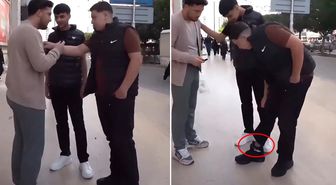 Röportaj yapan kişiyi tehdit etti: Bir daha böyle giyinme, delik deşik ederim