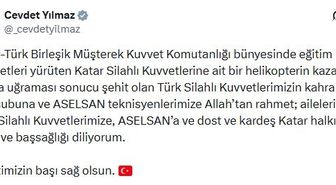 Katar'daki Helikopter Kazasında Şehit Olanlara Taziye Mesajları