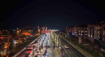 Polatlı'da bayram dönüşü oluşan trafik havadan görüntülendi