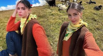 Zeynep Atılgan'ın derin yırtmaçlı pozundaki ayrıntı olay oldu