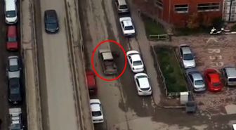 Denetimden kaçmak için aracıyla ters şeride giren sürücü dronla tespit edildi