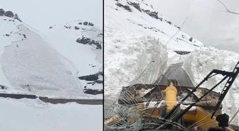Hakkari'de düşen çığ görüntülendi