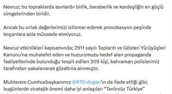 Nevruz'da terör propagandası yapan 209 şüpheliye gözaltı