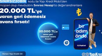 Yapı Kredi'den yeni müşterilerine özel Geri Ödemesiz 20.000 TL fırsatı!