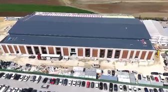 Silivri'ye inşa edilen duruşma salonu havadan görüntülendi