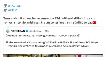 TAYFUN ve SOM füzelerinin teslimatları devam ediyor