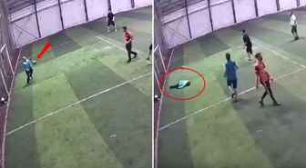 Futbol oynarken göğsüne gelen top canından etti! Her şey 3 saniye sürdü