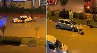 Hatay'da aşırı yağışların etkisiyle, göle dönen yollarda araçlar mahsur kaldı