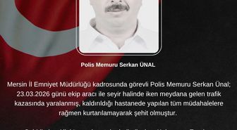 Mersin'de trafik kazasında yaralanan polis memuru şehit oldu