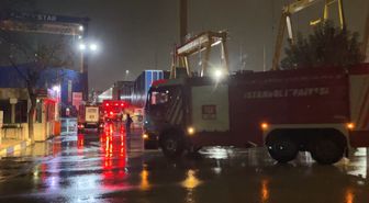 Tuzla'da kuru yük gemisinde yangın