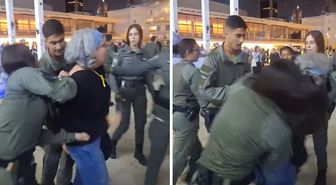 Kendi vatandaşlarına tahammülleri yok! İsrail polisinden savaş karşıtı yaşlı kadına saldırı