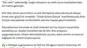 Bakan Gürlek: Adalet hizmetlerinde 'Sıfır Atık' anlayışını yaygınlaştırıyoruz