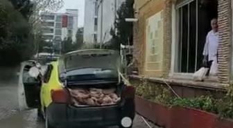 Taksinin bagajında et sevkiyatı yapan işletmeye ceza