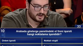 Arabada gösterge panelindeki el freni işareti hangi noktalama işaretidir?