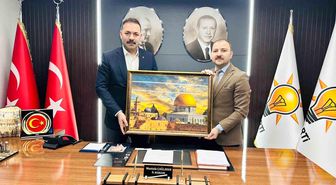 Başkan Çağlayan'a 'Mescid-i Aksa' tablolu ziyaret
