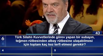 Türk Silahlı Kuvvetlerinde görev yapan bir subayın, teğmen rütbesinden albay rütbesine ulaşabilmesi için toplam kaç kez terfi etmesi gerekir?