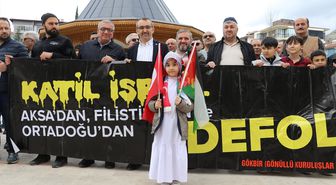Amasya'da, Mescid-i Aksa'nın kapalı tutulması ve İsrail'in çıkardığı idam yasası protesto edildi