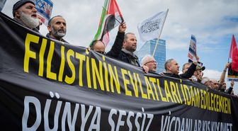 Ankara Filistin Dayanışma Platformundan ABD'nin Ankara Büyükelçiliği önünde protesto