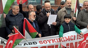 Ardahan'da İsrail'in Filistinli esirler hakkında idamı öngören yasa tasarısı protesto edildi