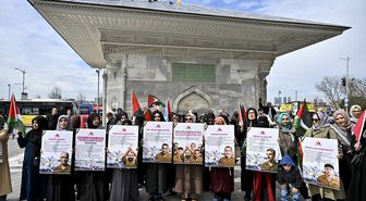 İsrail'in Filistinli esirleri hedef alan 'idam yasası' İstanbul'da protesto edildi