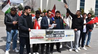 Şırnak'ta üniversite öğrencileri İsrail'in Mescid-i Aksa'yı ibadete kapatmasını protesto etti