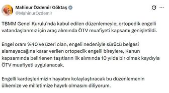 Bakan Göktaş: Araç alımında ÖTV muafiyeti kapsamı genişletildi