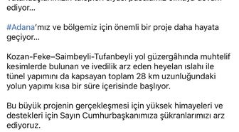 AK Parti Sözcüsü Çelik'ten Adana'ya yeni yol müjdesi