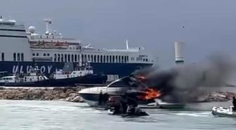 Çeşme'de motoryatta yangın paniği