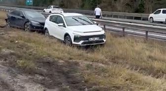 Otoyolda 10 araç zincirleme kazaya karıştı; 6 yaralı