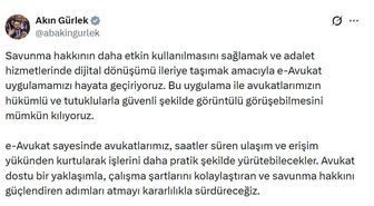 Adalet Bakanı Gürlek: e-Avukat uygulamamızı hayata geçiriyoruz
