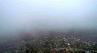 Bursa'da şehrin üzerine sis çöktü