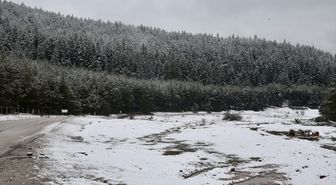 Bolu ve Karabük'ün yüksek kesimlerine ilkbaharın ortasında kar yağdı