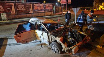Çorum'da iki otomobilin çarpıştığı kazada 1 kişi yaralandı