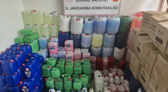 Edirne'de 4 bin 613 litre sahte sıvı deterjan ele geçirildi