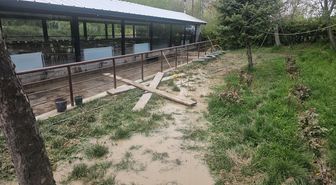 Erzincan'da derenin taşması sonucu iki restoranı su bastı
