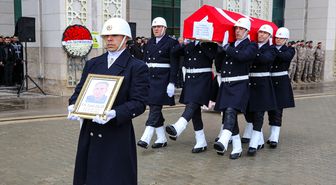 Erzurum'da hayatını kaybeden polis memuru Çalar, son yolculuğuna uğurlandı