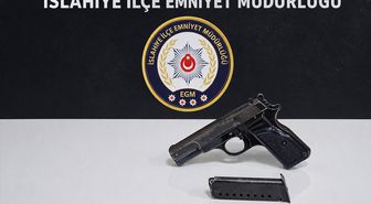 Gaziantep'te ruhsatsız tabanca ele geçirilmesine ilişkin 1 şüpheli yakalandı