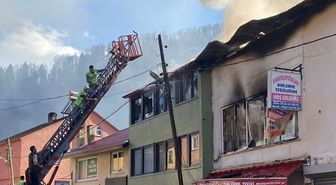 Giresun'da çıkan yangında iki binada hasar oluştu