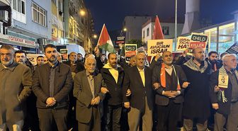 Hatay'da Filistin'e destek yürüyüşü düzenlendi