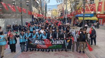 Karabük'te Filistin'e destek yürüyüşü düzenlendi