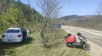Karabük'te otomobille çarpışan motosikletin sürücüsü yaralandı