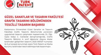 Kastamonu Üniversitesi'nde tasarlanan desene tescil belgesi