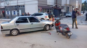 Merzifon'da otomobille çarpışan motosikletin sürücüsü yaralandı