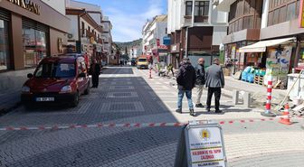 Nallıhan'da cadde düzenleme çalışmaları devam ediyor