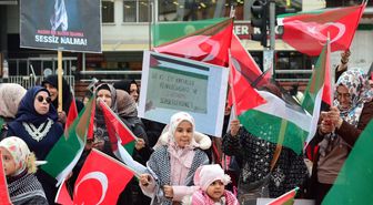 Nazilli'de İsrail'in Filistinli esirleri hedef alan 'idam yasası' protesto edildi