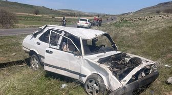 Nevşehir'de devrilen otomobilin sürücüsü yaralandı