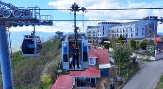 Ordu'da teleferik hattında kurtarma tatbikatı yapıldı