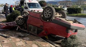 Samsun'da devrilen otomobilin sürücüsü yaralandı - haberler.com
