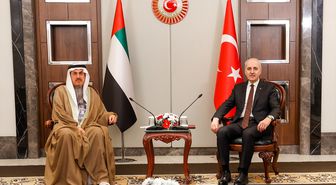TBMM Başkanı Kurtulmuş, BAE Federal Ulusal Konseyi Başkanı Ghobash ile görüştü